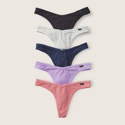 Набір трусиків 5-Pack Logo Cotton Thong Panties Multii