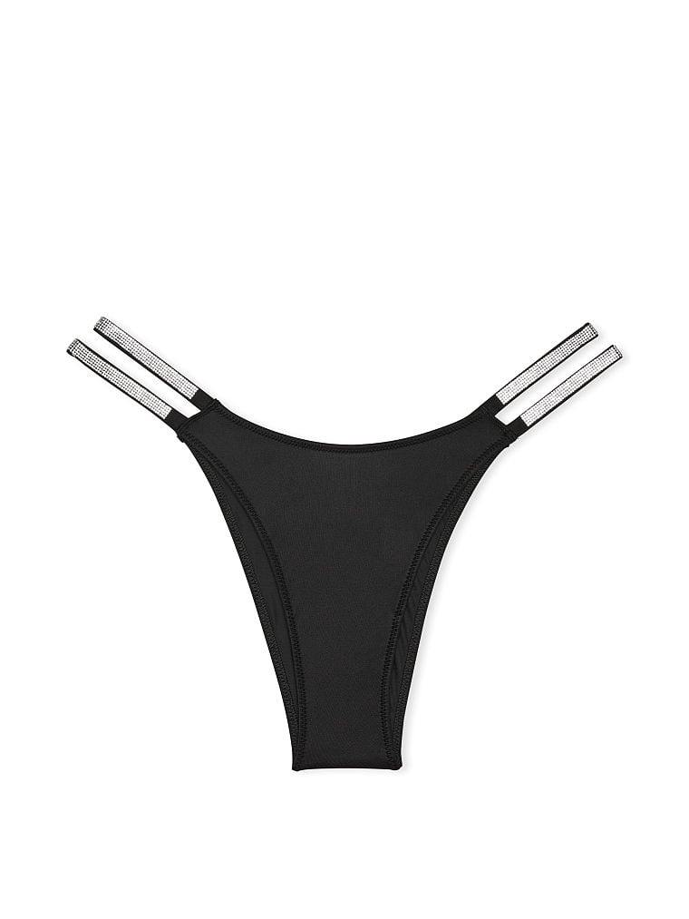 Трусики Double Shine Strap Brazilian Panty Black УТП008255 купить