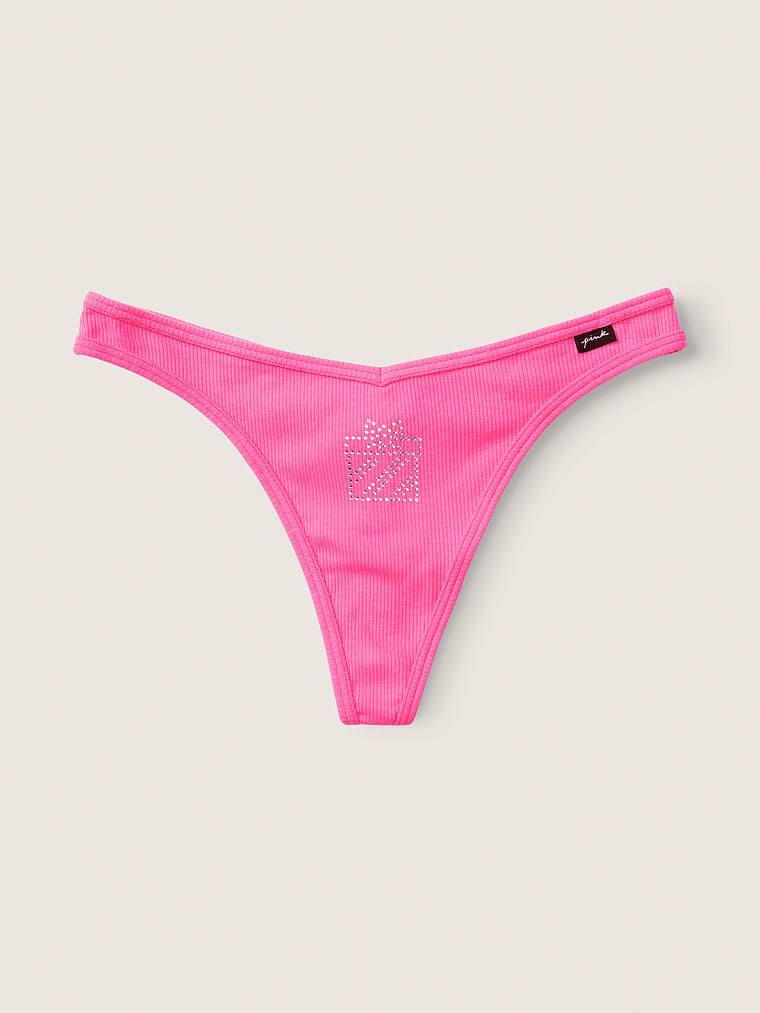 Трусики Victoria's Secret Pink Cotton Thong Underwear УТП006403